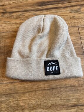 DOPE Knit Cuffed Beanie in Light Beige
